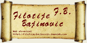 Filotije Bajinović vizit kartica
